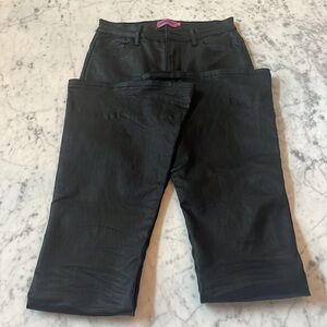 Edikted black leather flare jeans